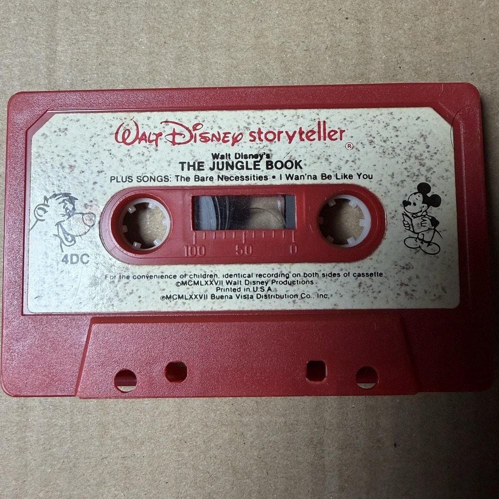 Vintage 1977 Walt Disney Storyteller The Jungle Book Cassette Tape